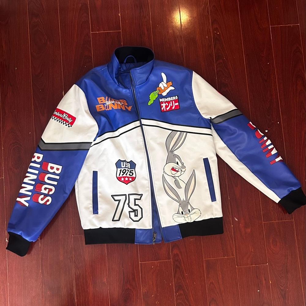 Members Only White and Blue Jacket